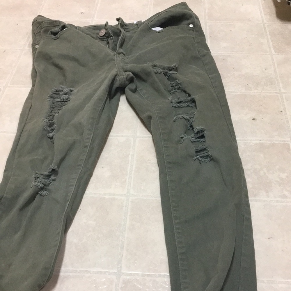 Olive green jeans